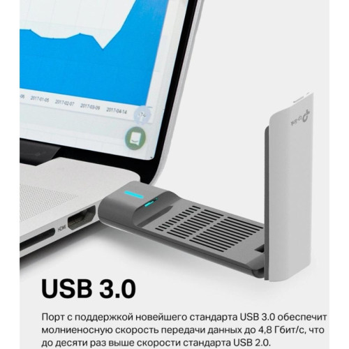 Адаптер Wi-Fi/ AX1800 High Gain Dual Band Wi-Fi 6 USB Adapter