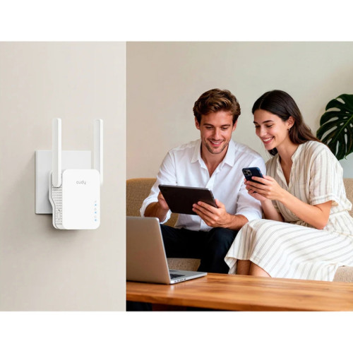 Усилитель Wi-Fi/ N300 Wi-Fi Mesh Repeater, AP mode,  300Mbps at 2.4GHz, 802.11/b/g/n,  1 10/100Mbps Port,  WPS button, Intelligent Signal Light, Access Control, LED control, Cudy APP