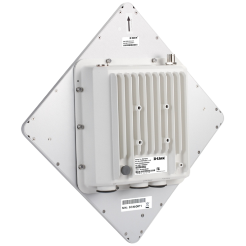 Точка доступа/ DAP-3860/ENA 802.11a Wi-Fi Outdoor PoE Access Point / Bridge, 100Base-TX LAN, RS-232, 1x23dBi internal + 1x23dBi detachable directional antennas (H10, V10), IP67, -30 to 70 °C