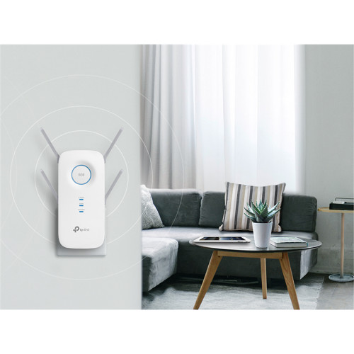 Усилитель Wi-Fi/ AC2600 Wi-Fi Range Extender, Wall Plugged,  1733Mbps at 5GHz + 800Mbps at 2.4GHz, 802.11ac/a/b/g/n, 1 Gigabit Port, 4 fixed antennas, Tether App