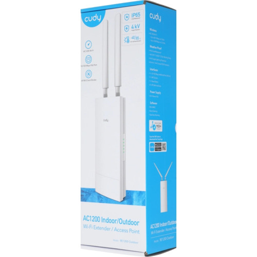 Усилитель Wi-Fi/ AC1200 WiFi Outdoor Repeater, Access Point, 867Mbps at 5GHz + 300Mbps at 2.4GHz, 1 x 100Mbps RJ45, 2 Detachable Antennas, 24V passive PoE, IP65 Waterproof, lightning protection, 24V passive PoE adapter included Усилитель Wi-Fi/ AC1200 WiFi Outdoor Repeater, Access Point, 867Mbps at 5GHz + 300Mbps at 2.4GHz, 1 x 100Mbps RJ45, 2 Detachable Antennas, 24V passive PoE, IP65 Waterproof, lightning protection, 24V passive PoE adapter included