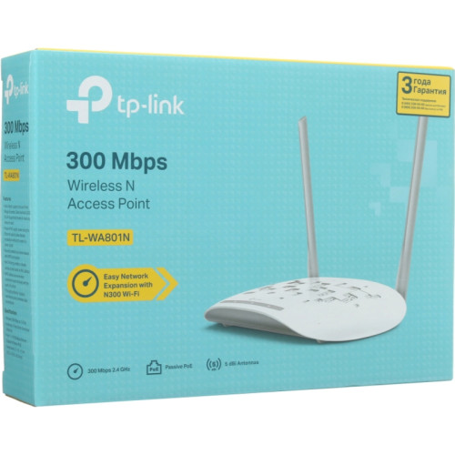 Точка доступа/ 300Mbps Wireless N Access Point, QCA (Atheros), 2T2R, 2.4GHz, 802.11b/g/n, 1 10/100Mbps LAN port, Passive PoE Supported, WPS Push Button, AP/Client/Bridge/Repeater，Multi-SSID, WMM, Ping Watchdog, 2 5dBi antennas