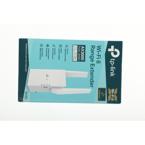 Усилитель Wi-Fi/ AX3000 Wi-Fi 6 Range Extender, 574 Mbps at 2.4 GHz + 2402 Mbps at 5 GHz, 2 ? External Antennas, 1 ? Gigabit Port, Qualcomm 1.0GHz Dual-Core CPU, 1024 QAM, HE160, Wall Plugged