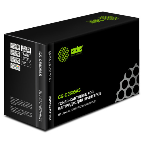 -/ Картридж лазерный Cactus CS-CE505AS CE505A черный (2300стр.) для HP LJ P2055/P2035
