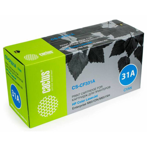 -/ Картридж лазерный Cactus CS-CF331A CF331A голубой (15000стр.) для HP CLJ M651dn/M651n/M651xh
