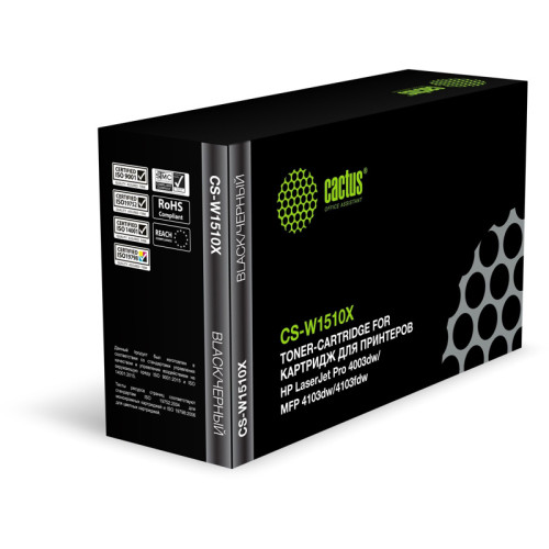 -/ Картридж лазерный Cactus CS-W1510X W1510X черный (9700стр.) для HP LJ Pro 4003dw/MFP 4103dw/4103fdw