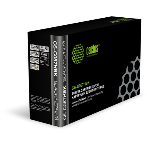 -/ Картридж лазерный Cactus CS-C057HBK 057 H черный (10000стр.) для Canon LBP228x/LBP226dw/LBP223dw/MF4