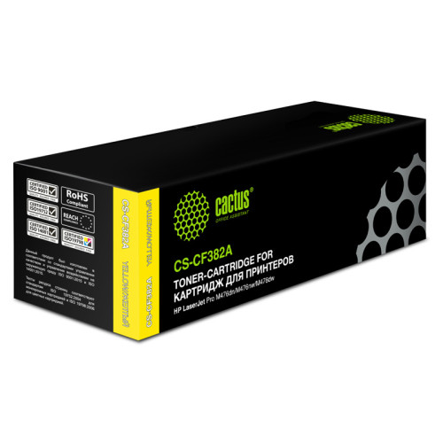 -/ Картридж лазерный Cactus CS-CF382A CF382A желтый (2700стр.) для HP LJ Pro M476dn/M476nw/M476dw