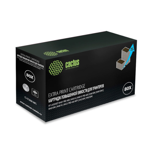 -/ Картридж лазерный Cactus CS-CF280X-MPS CF280XX черный (13000стр.) для HP LJ Pro 400/M401/M425