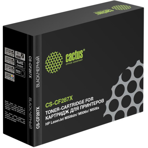 -/ Картридж лазерный Cactus CS-CF287X CF287X черный (18000стр.) для HP LJ M506dn/ M506n/ M506x