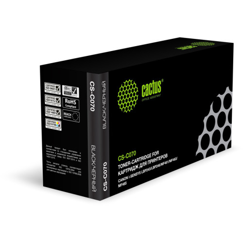 -/ Картридж лазерный Cactus CS-C070 070 черный (3000стр.) для Canon i-SENSYS LBP243/LBP246/MF461/MF463/MF465