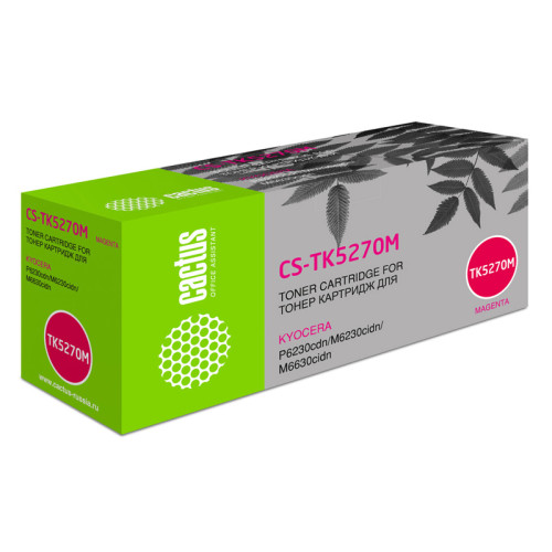 -/ Картридж лазерный Cactus CS-TK5270M TK-5270M пурпурный (6000стр.) для Kyocera Ecosys P6230cdn/M6230c