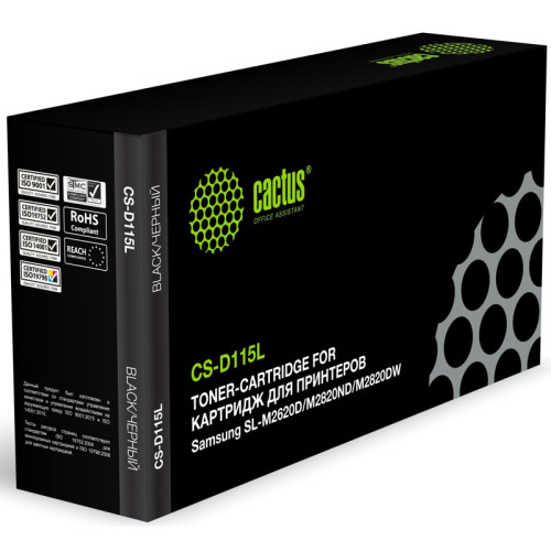 -/ Картридж лазерный Cactus CS-D115L MLT-D115L черный (3000стр.) для Samsung SL-M2620D/M2820ND/M2820DW