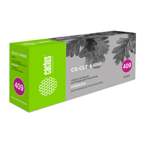 -/ Картридж лазерный Cactus CS-CLT-K409S CLT-K409S черный (1500стр.) для Samsung CLP-310/315/CLX-3170/3