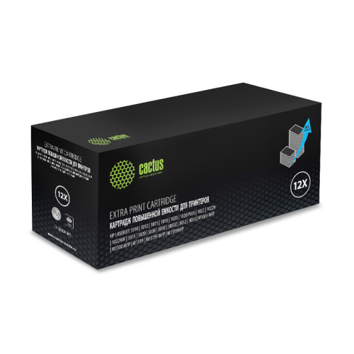 -/ Картридж лазерный Cactus CS-Q2612X-MPS Q2612X черный (3000стр.) для HP LJ 1010/1012/1015/1018/1020