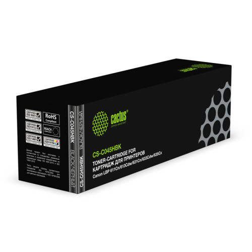 -/ Картридж лазерный Cactus CS-C045HBK 045 H BK черный (2800стр.) для Canon LBP 611Cn/613Cdw/631Cn/633C