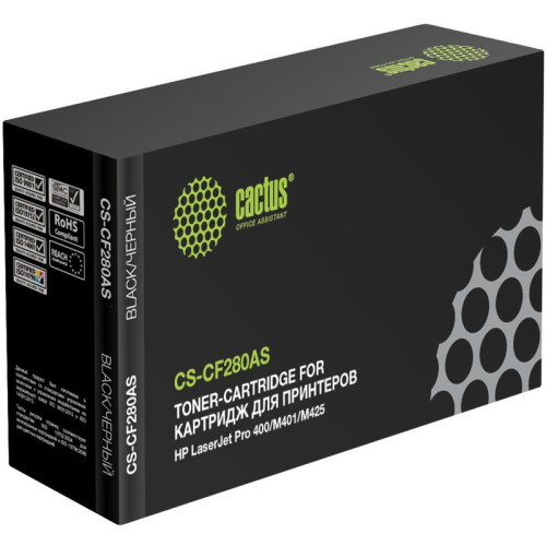 -/ Картридж лазерный Cactus CS-CF280AS CF280A черный (2700стр.) для HP LJ Pro 400/M401/M425