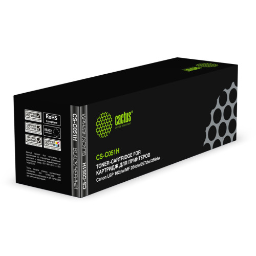 -/ Картридж лазерный Cactus CS-C051 Cartridge 051 черный (1700стр.) для Canon LBP 62dw/MF 264dw/267dw/2