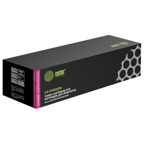 -/ Картридж лазерный Cactus CS-PH6022M 106R02761 пурпурный (1000стр.) для Xerox Phaser 6020/6022/WC6025