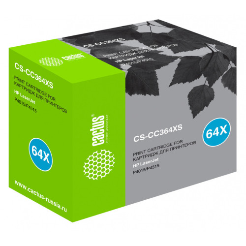 -/ Картридж лазерный Cactus CS-CC364XS CC364X черный (24000стр.) для HP LJ P4015/P4515