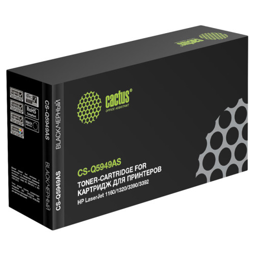 -/ Картридж лазерный Cactus CS-Q5949AS Q5949A черный (2500стр.) для HP LJ 1160/1320/3390/3392
