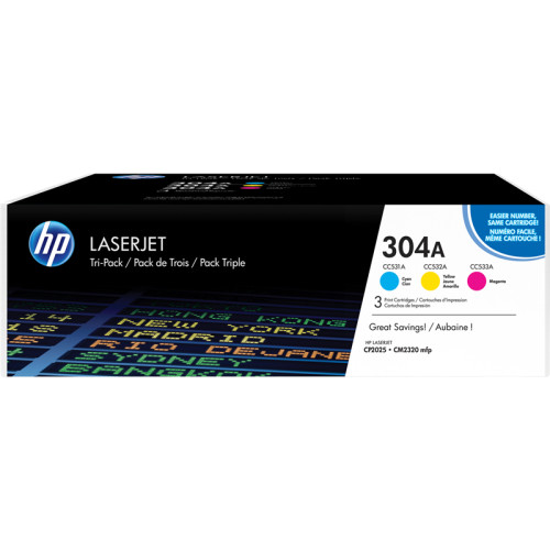 Тонер-картридж набор из 3 шт/ HP 304A CYM Tri-Pack LJ Toner Cartridge