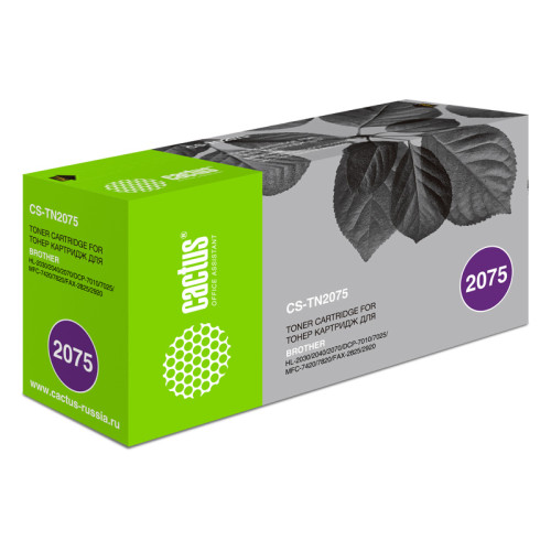 -/ Картридж лазерный Cactus CS-TN2075 TN-2075 черный (2500стр.) для Brother DCP-7010/7010R/7020/7025/70