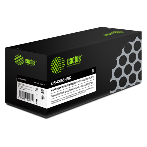 -/ Картридж лазерный Cactus CS-C055HBK 055 H BK черный (7600стр.) для Canon LBP663Cdw/LBP664Cx/MF746Cx/