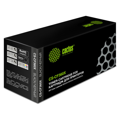 -/ Картридж лазерный Cactus CS-CF360X CF360X черный (12500стр.) для HP CLJ M552dn/M553dn/M553N/M553x