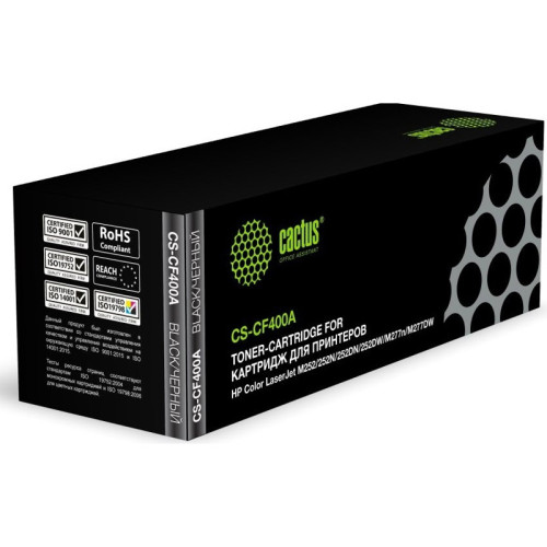 -/ Картридж лазерный Cactus CS-CF400A CF400A черный (1500стр.) для HP CLJ M252/252N/252DN/252DW/M277n/M