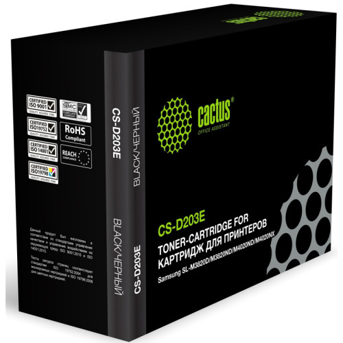 -/ Картридж лазерный Cactus CS-D203E MLT-D203E черный (10000стр.) для Samsung SL-M3820D/M3820ND/M4020ND