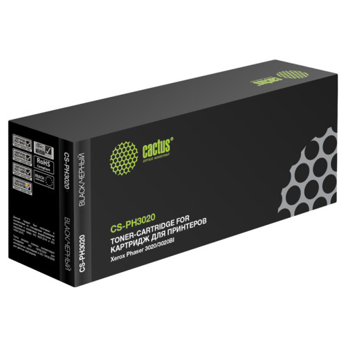 -/ Картридж лазерный Cactus CS-PH3020 106R02773 черный (1500стр.) для Xerox Phaser 3020/3020BI