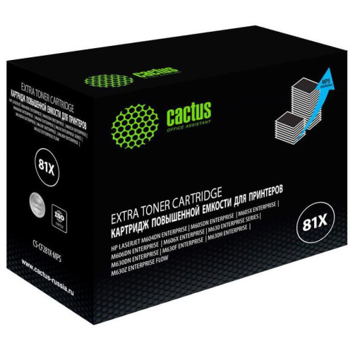 Тонер-картридж Cactus CS-CF281X-MPS черный, 30000 стр., для HP LaserJet Enterprise M630/M605dn/M606dn/M605x