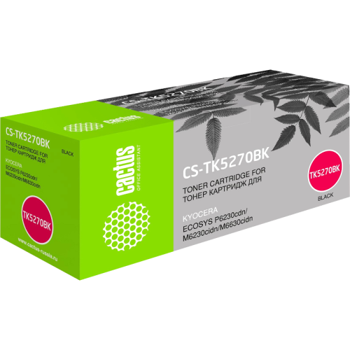 -/ Картридж лазерный Cactus CS-TK5270BK TK-5270BK черный (8000стр.) для Kyocera Ecosys P6230cdn/M6230ci