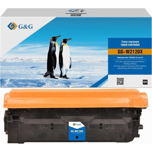Тонер-картридж G&G GG-W2120X 212X черный, 10000 стр., для HP Color LaserJet M554/M555/578 Enterprise