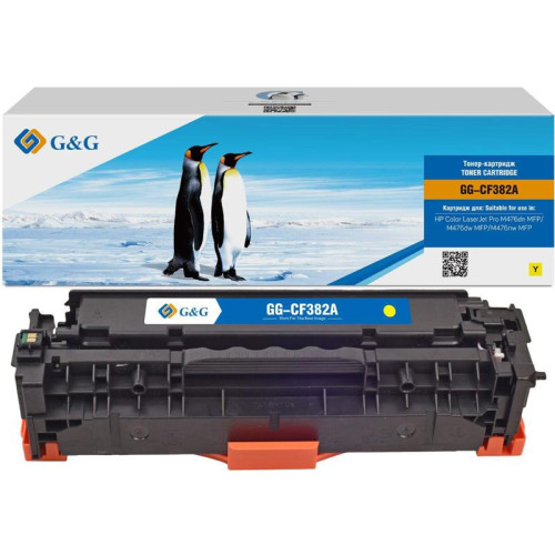 Тонер-картридж G&G GG-CF382A желтый, 2700 стр., для HP LaserJet Pro M476dn/M476nw/M476dw