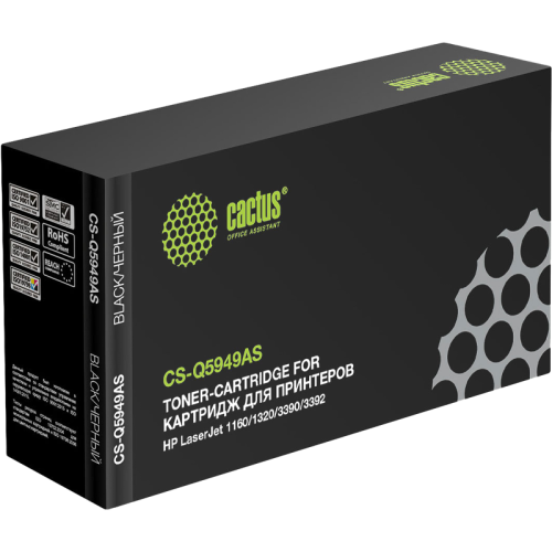 -/ Картридж лазерный Cactus CS-Q5949AS Q5949A черный (2500стр.) для HP LJ 1160/1320/3390/3392