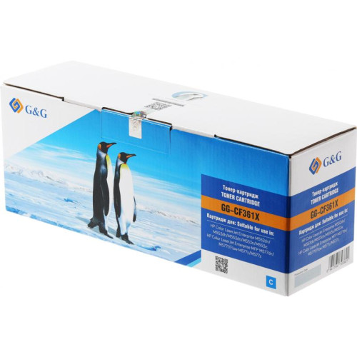 Тонер-картридж G&G GG-CF361X голубой, 9500 стр., для HP Color LaserJet M552dn/M553N/M553DN/M553X/M577C/M577Z/M577F/M577DN