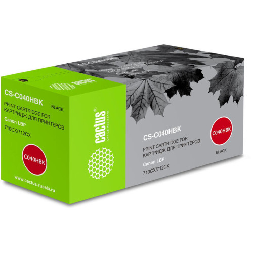 -/ Картридж лазерный Cactus CS-C040HBK 040 H BK черный (12500стр.) для Canon LBP 710CX/712CX