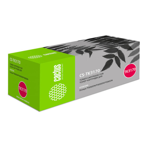 -/ Картридж лазерный Cactus CS-TK3170 TK-3170 черный (15500стр.) для Kyocera Ecosys P3050dn/P3055dn/P30