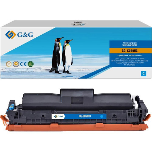 Тонер-картридж G&G GG-C069HC 069H C голубой, 5500 стр., для Canon I_sensys LBP673CDW/MF754CDW/MF752CDW(EUR)/imageCLASS MF756Cx(AP)/LBP674CDW/MF753CDW/MF751CDW(US)