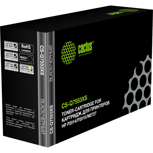 -/ Картридж лазерный Cactus CS-Q7553XS Q7553X черный (7000стр.) для HP P2014/P2015/M2727