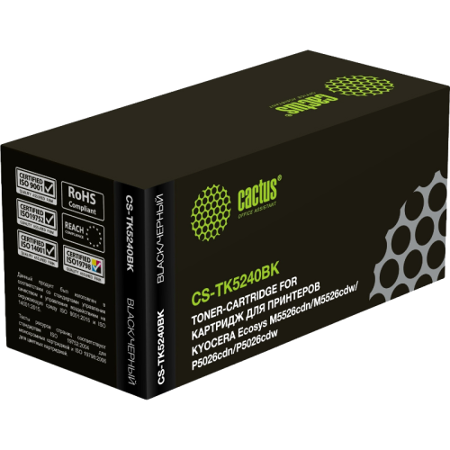 Тонер-картридж Cactus TK-5240BK черный, 4000 стр., для Kyocera Ecosys M5526cdn/M5526cd (CS-TK5240BK)