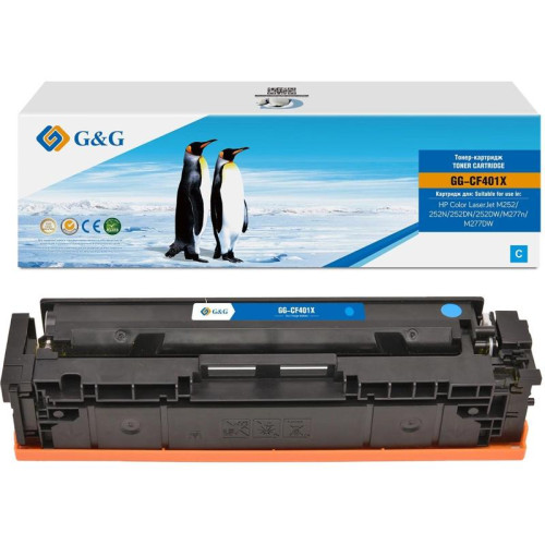 Тонер-картридж G&G GG-CF401X CF401X голубой, 2300 стр., для HP Color LaserJet M252/252N/252DN/252DW/M277n/M277DW