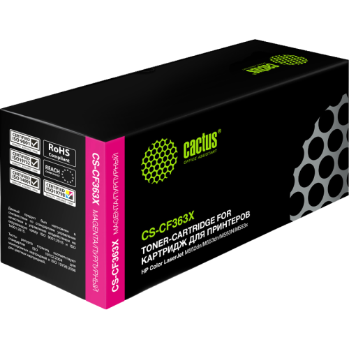 -/ Картридж лазерный Cactus CS-CF363X CF363X пурпурный (9500стр.) для HP CLJ M552dn/M553dn