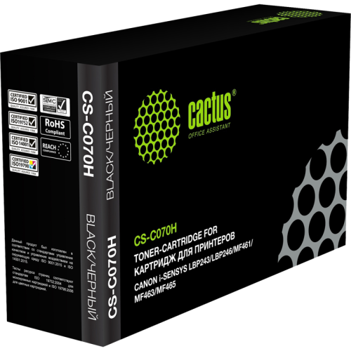 -/ Картридж лазерный Cactus CS-C070H 070H черный (10200стр.) для Canon i-SENSYS LBP243/LBP246/MF461/MF463/MF465