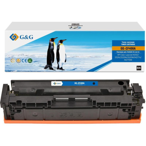Тонер-картридж G&G GG-CF400A CF400A черный, 1500 стр., для HP Color LaserJet M252/252N/252DN/252DW/M277n/M277DW
