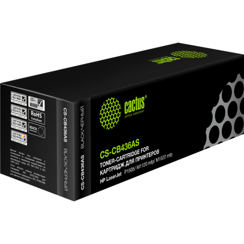 -/ Картридж лазерный Cactus CS-CB436AS CB436A черный (2000стр.) для HP LJ P1505/ M1120/M1522
