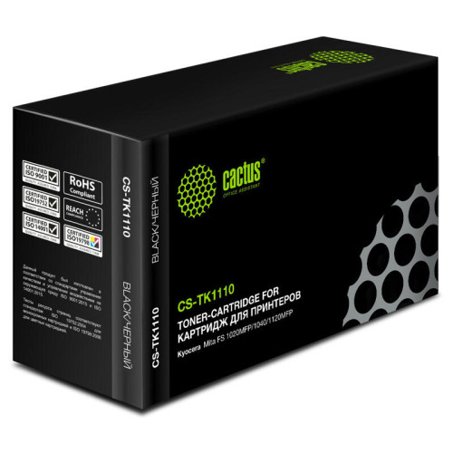 -/ Картридж лазерный Cactus CS-TK1110 TK-1110 черный (2500стр.) для Kyocera FS 1020MFP/1040/1120MFP