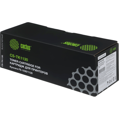 -/ Картридж лазерный Cactus CS-TK1130 TK-1130 черный (3000стр.) для Kyocera FS-1030/1130